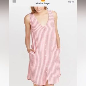 Marine Layer Lake Tank Linen Dress, Medium